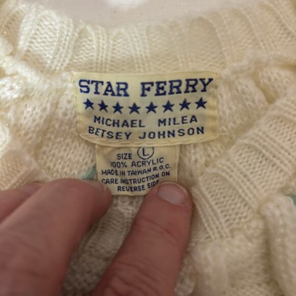 Vintage70's Star Ferry Betsy Johnson Michael Milea Collab L sweater Faiycore - Picture 9 of 9